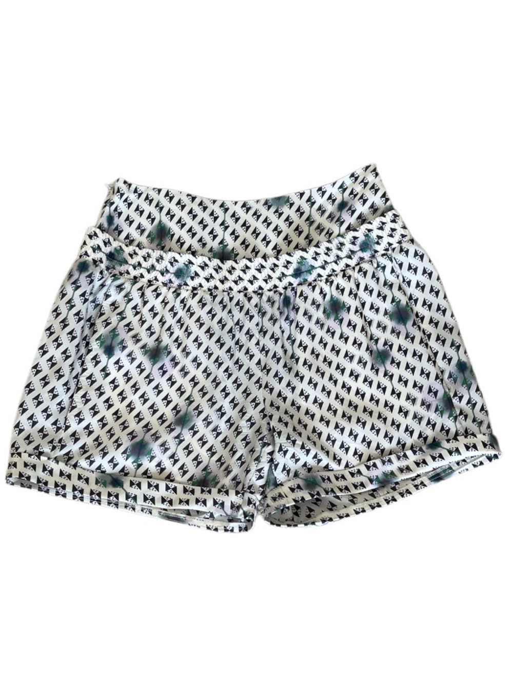 Theyskens Theory Silk Geometric Print Fabric Shorts Size 2